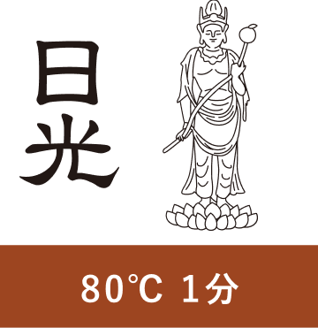 日光 80℃ 1分